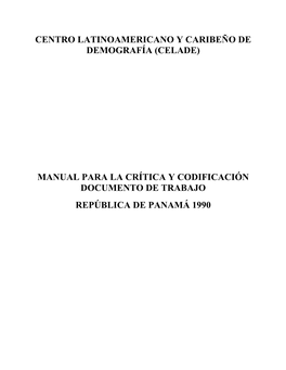 Manual Para La Crítica Y Codificación Documento De Trabajo