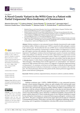 A Novel Genetic Variant in the WFS1 Gene in a Patient with Partial Uniparental Mero-Isodisomy of Chromosome 4