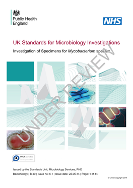 Investigation of Specimens for Mycobacterium Species