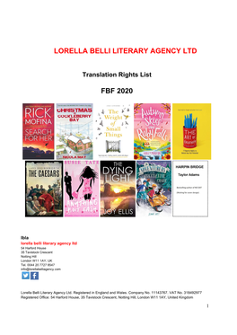 Lorella Belli Rights Guide Fall 2020