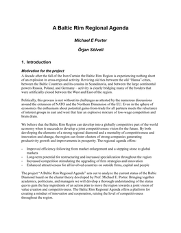 A Baltic Rim Regional Agenda