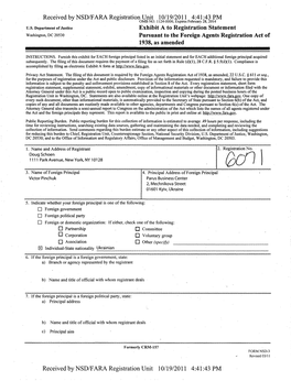 Received by NSD/FARA Registration Unit 10/19/2011 4:41:43 PM U.S