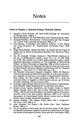 Notes to Chapter 1: National Fictions, Fictional Nations 5. Hugh Seton-Watson, Nations and States: an Enquiry Into the Origins O