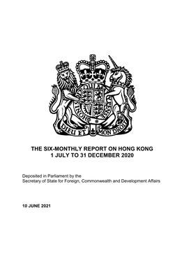 Six-Monthly Report on Hong Kong 1 July to 31 December 2020