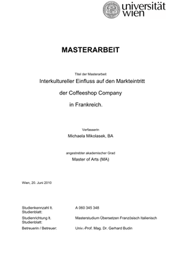 Masterarbeit