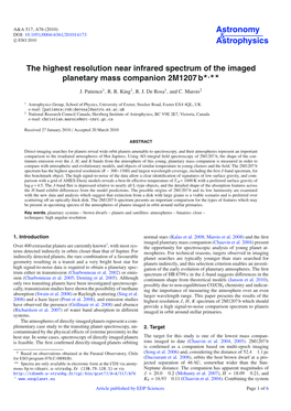 The Highest Resolution Near Infrared Spectrum of the Imaged Planetary Mass Companion 2M1207 B�,