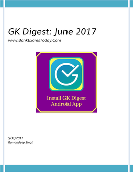 GK Digest: June 2017