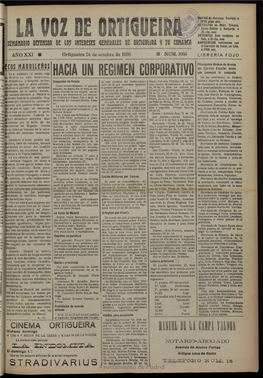 La Voz De Ortigueira Del 24 De Octubre De 1936, Nº 1066