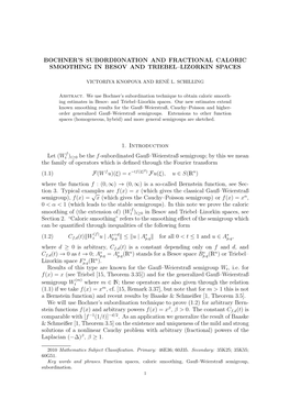 Bochner's Subordionation and Fractional Caloric