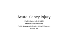 Acute Kidney Injury Mark D