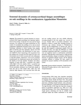 Seasonal Dynamics of Ectomycorrhizal Fungus Assemblages on Oak Seedlings in the Southeastern Appalachian Mountains