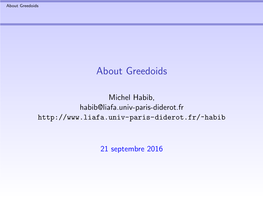 About Greedoids