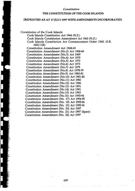 Cook Islands Constitution Amendment Act 1965 (N.Z.) Cook Islands Constitution Act Commencement Order 1965 (S.R