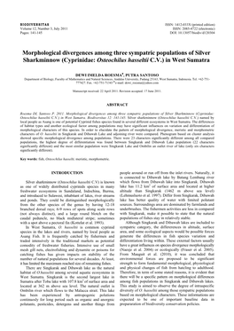 Cyprinidae: Osteochilus Hasseltii CV