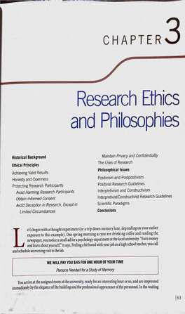 Research Ethics and Philosophies