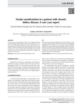 Ocular Manifestation in a Patient with Chronic Kidney Disease: a Rare Case Report