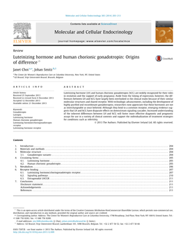 Luteinizing Hormone and Human Chorionic Gonadotropin