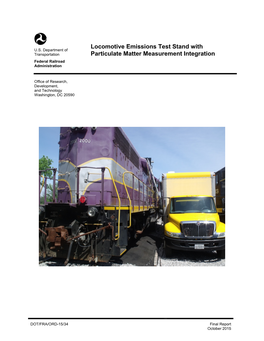 Locomotive Emissions Test Stand with Particulate Matter Measurement Integration DTFRS3-12-D-00004 6