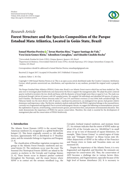 Forest Structure and the Species Composition of the Parque Estadual Mata Atlântica, Located in Goiás State, Brazil