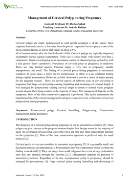 Management of Cervical Polyp During Pregnancy