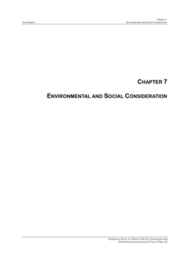 Chapter 7 Environmental and Social Consideration