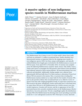 A Massive Update of Non-Indigenous Species Records in Mediterranean Marinas