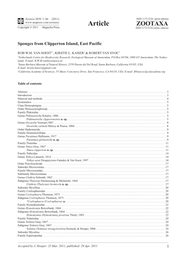 Sponges from Clipperton Island, East Pacific