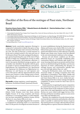 Check List LISTS of SPECIES Check List 11(2): 1598, March 2015 Doi: ISSN 1809-127X © 2015 Check List and Authors