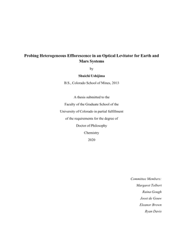 Probing Heterogeneous Efflorescence in an Optical Levitator for Earth and Mars Systems