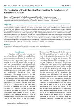 The Application of Quality Function Deployment for the Development of Rubber Sheet Machine