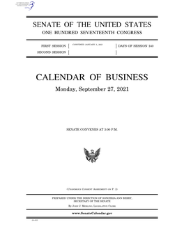 Senate Calendar of Business