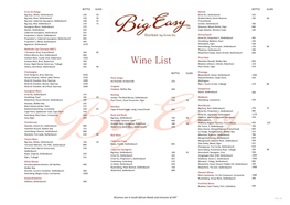 Wine List Krone, Night Nectar Demi-Sec, Tulbagh 320 Newton Johnson, Felicité, Robertson 210 Villiera, Brut Rosé, Stellenbosch 345 90 Paul Cluver, Elgin 470