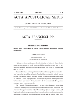 Acta Apostolicae Sedis