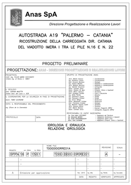 Relazione Idrologica ANAS S.P.A