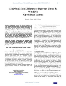 Studying Main Differences Between Linux & Windows Operating Systems