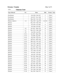 Greene County (Page 1 of 27) Office: Chancery Court