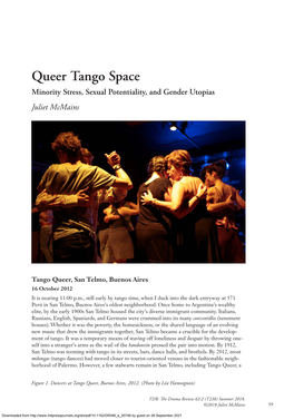 Queer Tango Space Minority Stress, Sexual Potentiality, and Gender Utopias Juliet Mcmains