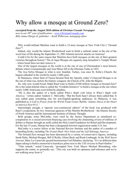 Why Allow a Mosque at Ground Zero?