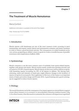 The Treatment of Muscle Hematomas