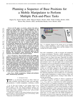 Planning a Sequence of Base Positions for a Mobile Manipulator