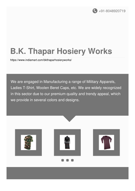 B.K. Thapar Hosiery Works