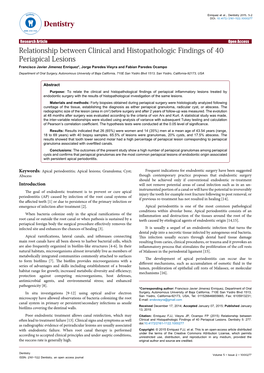 Relationship Between Clinical and Histopathologic Findings of 40