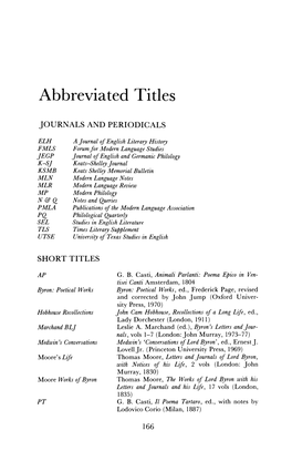 Abbreviated Titles