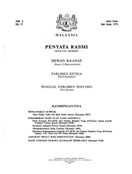 Penyata Rasmi Official Report