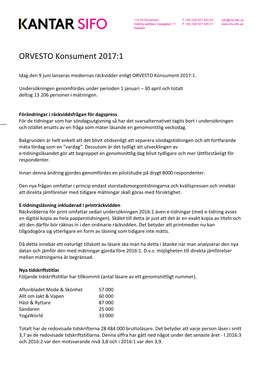 Profilrapport ORVESTO® Konsument 2017:1