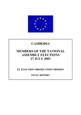 Cambodia Parliamentary Elections, 27 July 2003