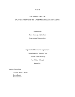 Spatial Patterns of the Lindenmeier Folsom Site (5Lr13)