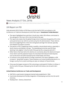 News Analysis (17 Oct, 2018)