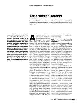 Attachment Disorders