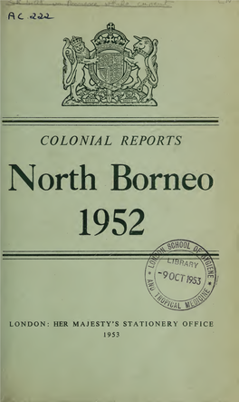 North Borneo Colonial Report 1952